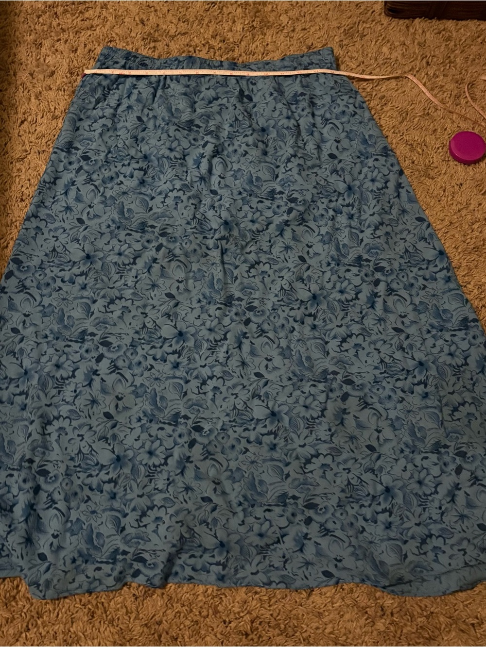 Monterey Bay Blue Floral A-Line Skirt